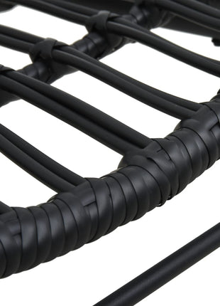 Tuinstoel poly rattan zwart
