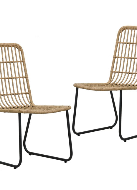 Tuinstoelen 2 stuks poly rattan eikenkleurig