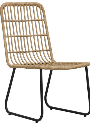 Tuinstoelen 2 stuks poly rattan eikenkleurig