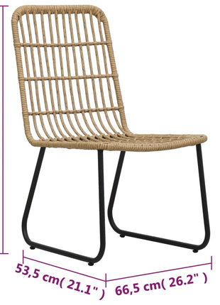 Tuinstoelen 2 stuks poly rattan eikenkleurig