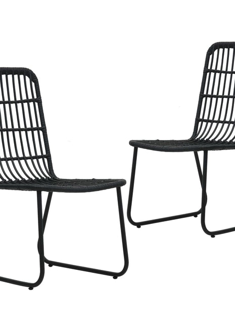 Tuinstoelen 2 st poly rattan zwart