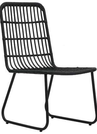 Tuinstoelen 2 st poly rattan zwart