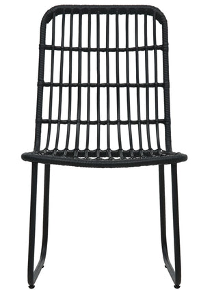 Tuinstoelen 2 st poly rattan zwart