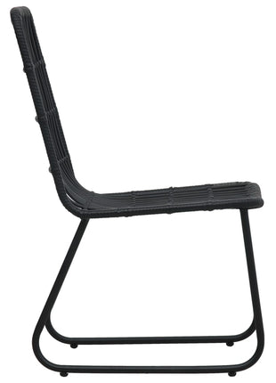 Tuinstoelen 2 st poly rattan zwart