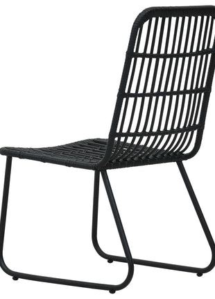 Tuinstoelen 2 st poly rattan zwart