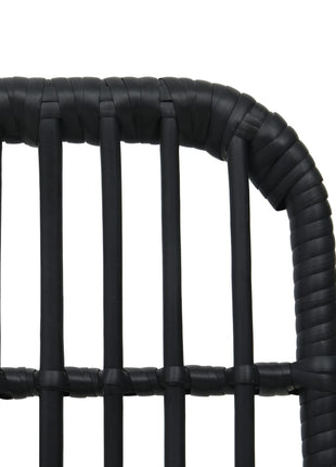 Tuinstoelen 2 st poly rattan zwart