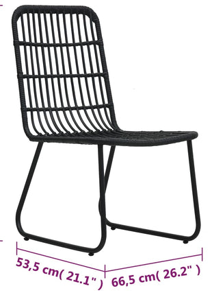 Tuinstoelen 2 st poly rattan zwart