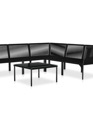 6-Delige Loungeset Met Kussens Pvc Zwart