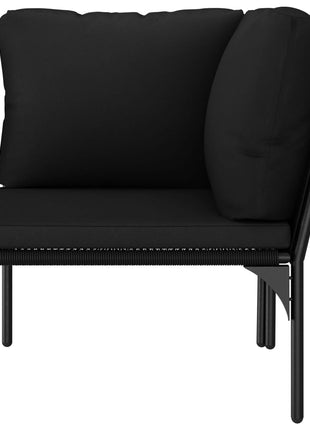 6-Delige Loungeset Met Kussens Pvc Zwart