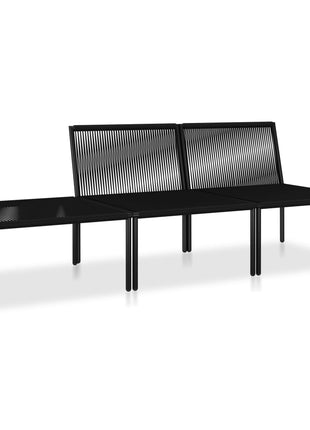 3-Delige Loungeset Met Kussens Pvc Zwart