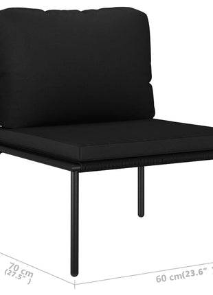 3-Delige Loungeset Met Kussens Pvc Zwart