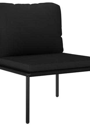 3-Delige Loungeset Met Kussens Pvc Zwart