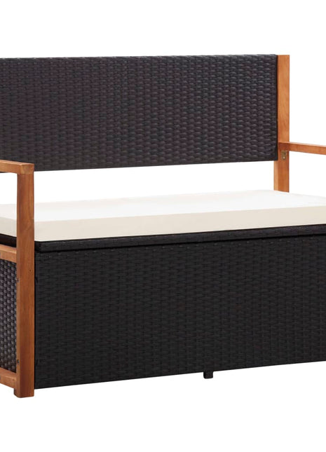 Opbergbankje 115 Cm Poly Rattan En Massief Acaciahout