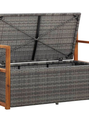 Opbergbankje 115 Cm Poly Rattan En Massief Acaciahout