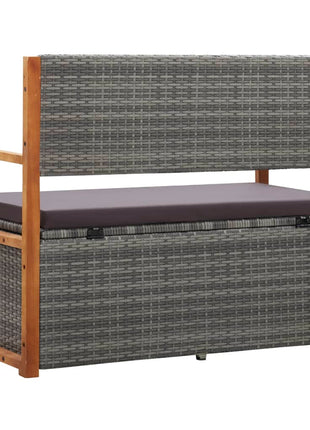 Opbergbankje 115 Cm Poly Rattan En Massief Acaciahout