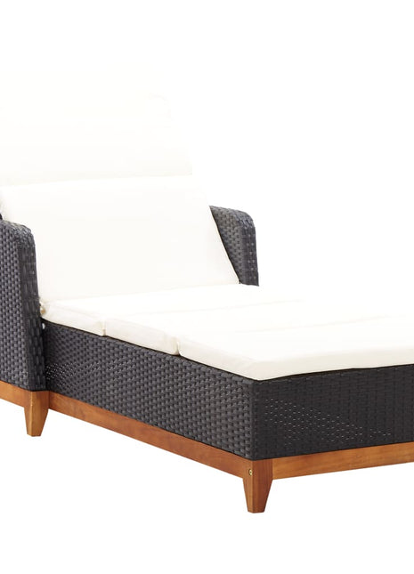 Ligbed Poly Rattan En Massief Acaciahout