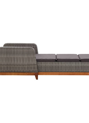 Ligbed Poly Rattan En Massief Acaciahout