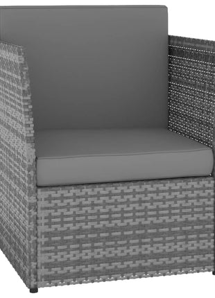 Tuinstoel met voetenbank poly rattan antracietkleurig