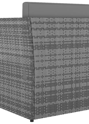 Tuinstoel met voetenbank poly rattan antracietkleurig
