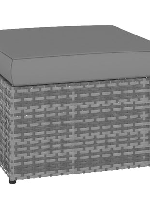 Tuinstoel met voetenbank poly rattan antracietkleurig