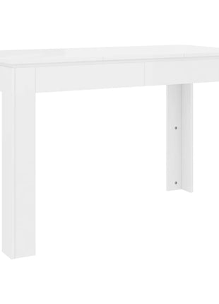 Eettafel 120x60x76 cm bewerkt hout hoogglans wit