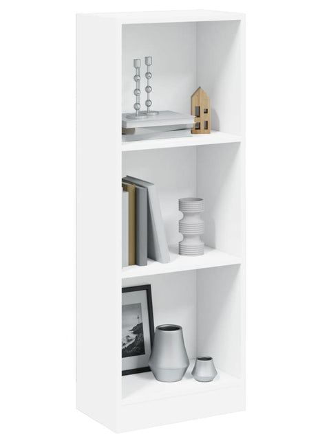 Boekenkast met 3 schappen 40x24x109 cm bewerkt hout wit