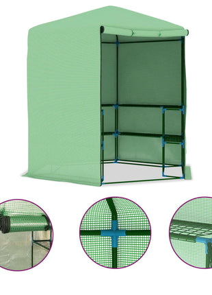 Tuinkas Met Schappen 227X223 Cm Staal