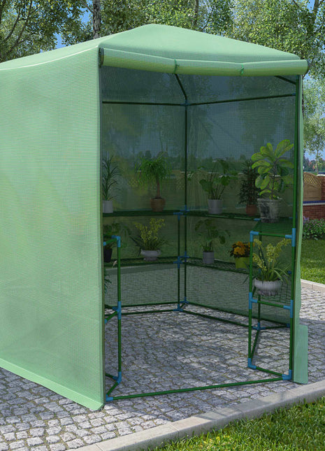 Tuinkas Met Schappen 227X223 Cm Staal