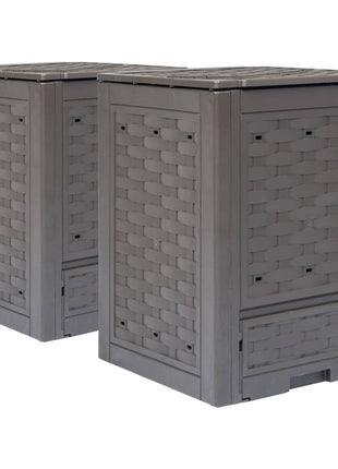 Compostbakken 3 St 60X60X83 Cm Kunststof Rattan Bruin