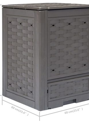 Compostbakken 3 St 60X60X83 Cm Kunststof Rattan Bruin