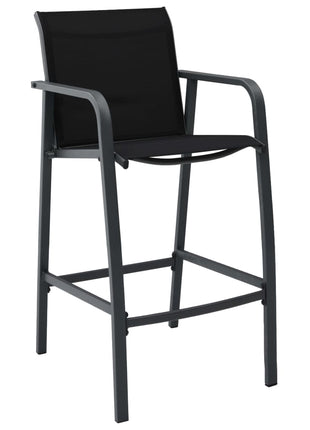 Tuinbarstoelen 2 st textileen zwart