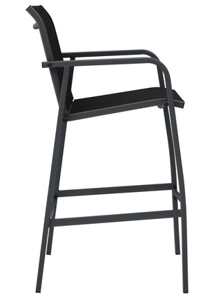 Tuinbarstoelen 2 st textileen zwart