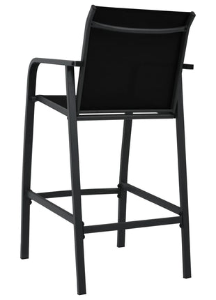 Tuinbarstoelen 2 st textileen zwart