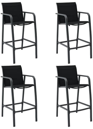 Tuinbarstoelen 4 st textileen zwart