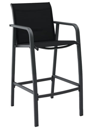Tuinbarstoelen 4 st textileen zwart