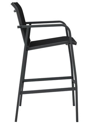 Tuinbarstoelen 4 st textileen zwart