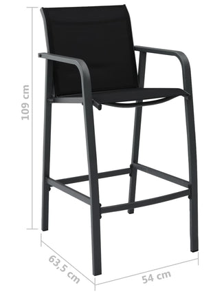 Tuinbarstoelen 4 st textileen zwart