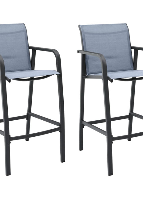 Tuinbarstoelen 2 st textileen grijs