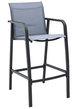 Tuinbarstoelen 2 st textileen grijs