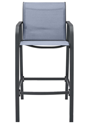 Tuinbarstoelen 2 st textileen grijs