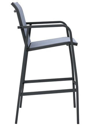 Tuinbarstoelen 2 st textileen grijs