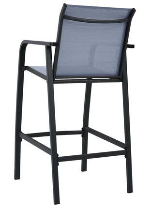 Tuinbarstoelen 2 st textileen grijs