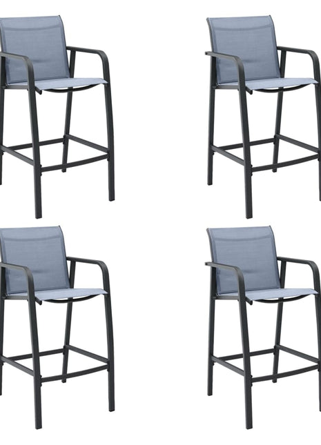 Tuinbarstoelen 4 st textileen grijs
