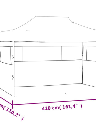 Partytent Met 3 Zijwanden Inklapbaar 3X4 M Staal