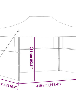 Partytent Met 3 Zijwanden Inklapbaar 3X4 M Staal
