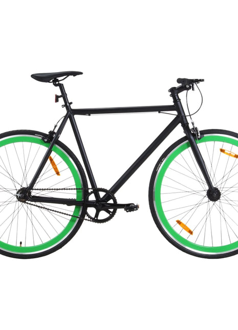 Fiets met vaste versnelling 700 c 59 cm zwart en groen