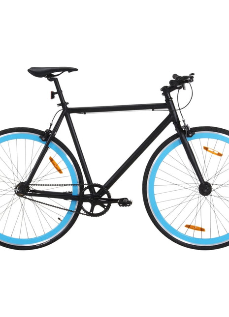 Fiets met vaste versnelling 700 c 51 cm zwart en blauw
