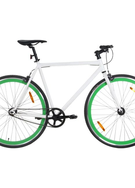 Fiets met vaste versnelling 700 c 51 cm wit en groen