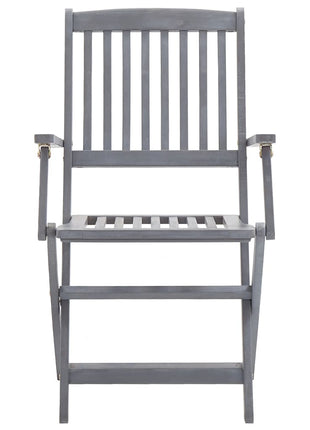 9-Delige Tuinset Massief Acaciahout Grijs