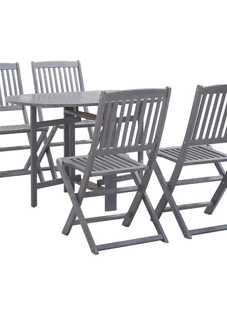 5-Delige Tuinset Massief Acaciahout Grijs